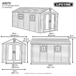 Lifetime 8 X 15ft Outdoor Storage Shed 15 Lifetime 8 X 15ft Outdoor Storage Shed -Lifetime Sales 12826441 1594833223333086