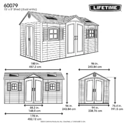 Lifetime 15 X 8ft Outdoor Storage Shed -Lifetime Sales 12826444 6775012584250454