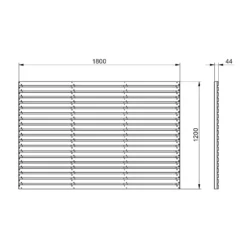 4ft Pressure Treated Contemporary Slatted Fence Panel - Pack Of 3 -Lifetime Sales 12832561 1564833201745473