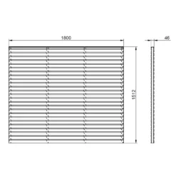 6ft X 5ft (1.8m X 1.5m) Pressure Treated Contemporary Double Slatted Fence Panel - Pack Of 5 -Lifetime Sales 12832584 1284833195898200