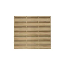 6ft X 5ft (1.8m X 1.5m) Pressure Treated Contemporary Double Slatted Fence Panel - Pack Of 5 -Lifetime Sales 12832584 1614833195692754