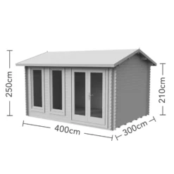 Chiltern 4.0m X 3.0m Log Cabin Double Glazed With Felt Shingles And Underlay -Lifetime Sales 12832769 2124833196048473