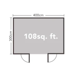 Melbury 4.0m X 3.0m Log Cabin Single Glazed 24kg Polyester Felt, No Underlay -Lifetime Sales 12832771 3654833197007021