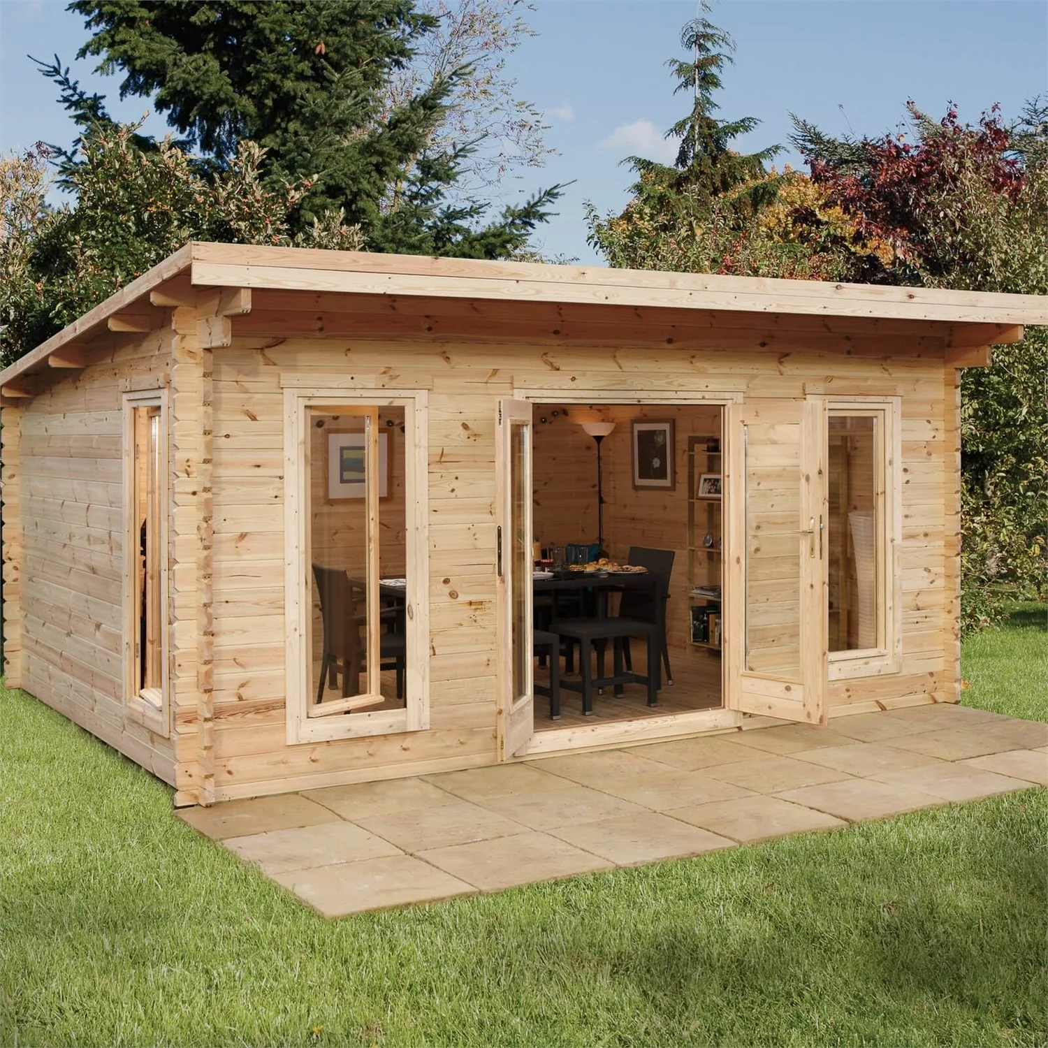 Forest Mendip 5.0m X 4.0m Log Cabin Double Glazed, 34kg Polyester Felt, Plus Underlay 3 Forest Mendip 5.0m X 4.0m Log Cabin Double Glazed, 34kg Polyester Felt, Plus Underlay