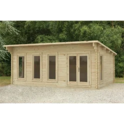 Forest Wolverley 6.0m X 4.0m Log Cabin Double Glazed 34kg Polyester Felt, Plus Underlay