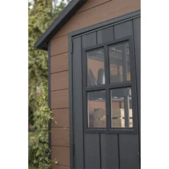 Keter Newton 7.5 X 9ft Outdoor Plastic Garden Storage Shed - Brown -Lifetime Sales 12833042 1914843484659095