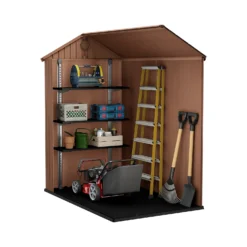 Keter Darwin 6 X 4ft Outdoor Garden Apex Storage Shed - Brown -Lifetime Sales 12833043 2135036178077022