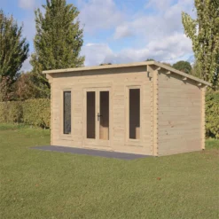 Forest Elmley 5.0m X 3.0m Log Cabin Double Glazed 24kg Polyester Felt, No Underlay - Installation Included -Lifetime Sales 12833110 1294833197283690