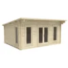 Forest Mendip 5.0m X 4.0m Log Cabin Double Glazed, 34kg Polyester Felt, Plus Underlay - Installation Included