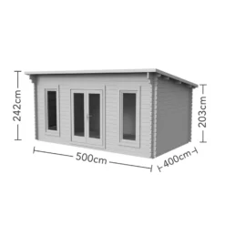 Forest Mendip 5.0m X 4.0m Log Cabin Double Glazed, 34kg Polyester Felt, Plus Underlay - Installation Included -Lifetime Sales 12833120 1914833199233498