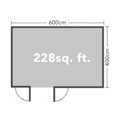 Blakedown 6m X 4m Log Cabin Double Glazed 24kg Polyester Felt, No Underlay - Installation Included -Lifetime Sales 12833144 1834833195097422