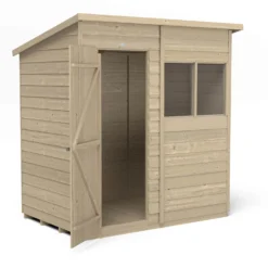 Forest 6 X 4ft Overlap Pressure Treated Pent Shed -Lifetime Sales 12833288 1794833198127527