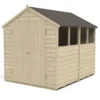 Forest 8 X 6ft Overlap Pressure Treated Apex Shed - Double Door 4 Windows -Lifetime Sales 12833293 7464831940238426