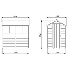 Forest 6 X 4ft Overlap Pressure Treated Apex Shed- 4 Window- Incl. Installation -Lifetime Sales 12833309 1154833204841254