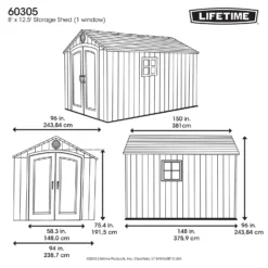 Lifetime 8x12.5 Ft Rough Cut Outdoor Storage Shed -Lifetime Sales 12836583 4874833208914849
