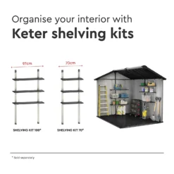 Keter Oakland 7.5 X 9ft Outdoor Garden Apex Storage Shed - Grey -Lifetime Sales 12840578 1635036179845699