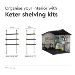 Keter Oakland 7.5 X 11ft Outdoor Garden Apex Storage Shed - Grey -Lifetime Sales 12840580 1505036179792632