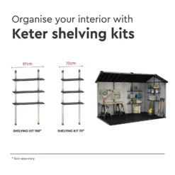 Keter Oakland 11 X 7.5ft Outdoor Garden Apex Storage Shed - Grey -Lifetime Sales 12840588 1745036179845027