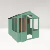Country Living Grassthorpe 8 X 6ft Traditional Apex Greenhouse Combi Shed Painted + Installation - Aurora Green