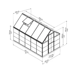 Palram Canopia Hybrid 6 X 10ft Green Greenhouse -Lifetime Sales 12877501 5474853166514815