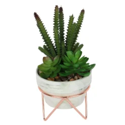 Artificial Succulent In Rose Gold Stand -Lifetime Sales 12879282 1334858348118316