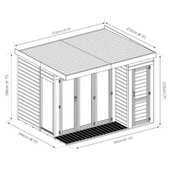 Country Living Overton 10 X 8ft Premium Garden Room Summerhouse With Side Shed Painted + Installation - Thorpe Towers -Lifetime Sales 12881648 1014843877217198