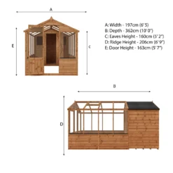 Country Living Grassthorpe 12 X 6ft Traditional Apex Greenhouse Combi Shed Painted + Installation - Thorpe Towers -Lifetime Sales 12881653 1694976288466036