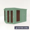 Country Living Ribble 7 X 7ft Premium Corner Summerhouse With Side Shed Painted + Installation - Aurora Green -Lifetime Sales 12881693 1024843883198328