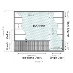 Country Living Overton 10 X 8ft Premium Garden Room Summerhouse With Side Shed Painted + Installation - Aurora Green -Lifetime Sales 12881696 1414843887694620