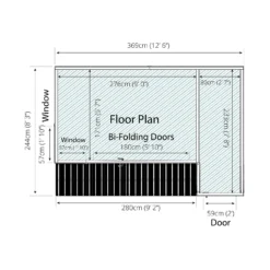 Country Living Overton 12 X 8ft Premium Garden Room Summerhouse With Side Shed Painted + Installation - Aurora Green -Lifetime Sales 12881697 1364843877872914