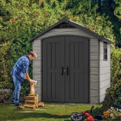 Keter Premier 7 X 7ft Outdoor Garden Apex Storage Shed - Grey -Lifetime Sales 12882034 7855036180740362