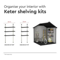 Keter Premier 7 X 7ft Outdoor Garden Apex Storage Shed - Grey -Lifetime Sales 12882034 9065036180642424