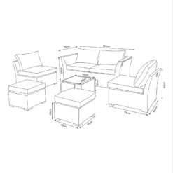 Bambrick 6 Seater Grey Rattan Garden Sofa Set 20 Bambrick 6 Seater Grey Rattan Garden Sofa Set -Lifetime Sales 12882317 2044947969840510