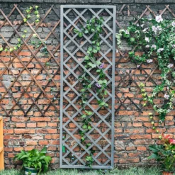 1.8m X 60cm Wooden Trellis Panel - Grey -Lifetime Sales 12885325 7185013038682600