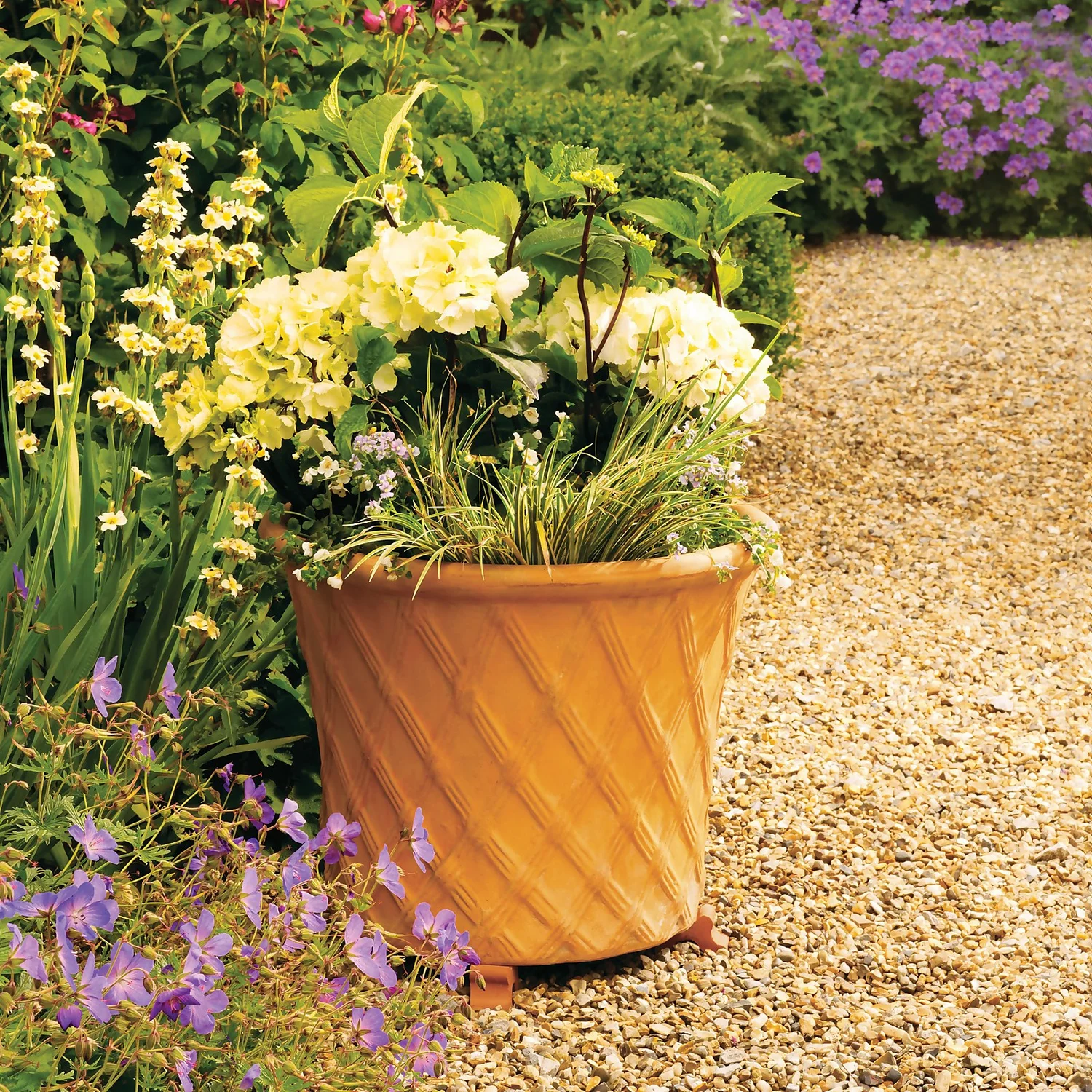 Terracotta Lattice Cone Plant Pot - 22cm 4 Terracotta Lattice Cone Plant Pot - 22cm - Image 2
