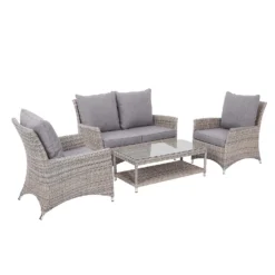 Florence 4 Seater Grey Rattan Garden Sofa Set -Lifetime Sales 12887803 1594843689581184