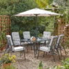 Rowly 6 Seater Garden Dining Set With Parasol -Lifetime Sales 12887808 8875027610824553