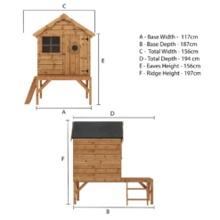 Mercia 4 X 7ft Snug Wooden Playhouse With Tower -Lifetime Sales 12888281 1345027835906183