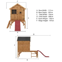 Mercia 7 X 9'4ft Snug Wooden Playhouse Tower & Slide - Installation Included -Lifetime Sales 12888291 1565027554302477