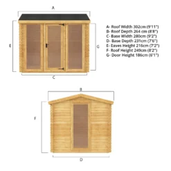 Mercia 3 X 2.5m 19mm Log Cabin -Lifetime Sales 12888307 2115023719196020