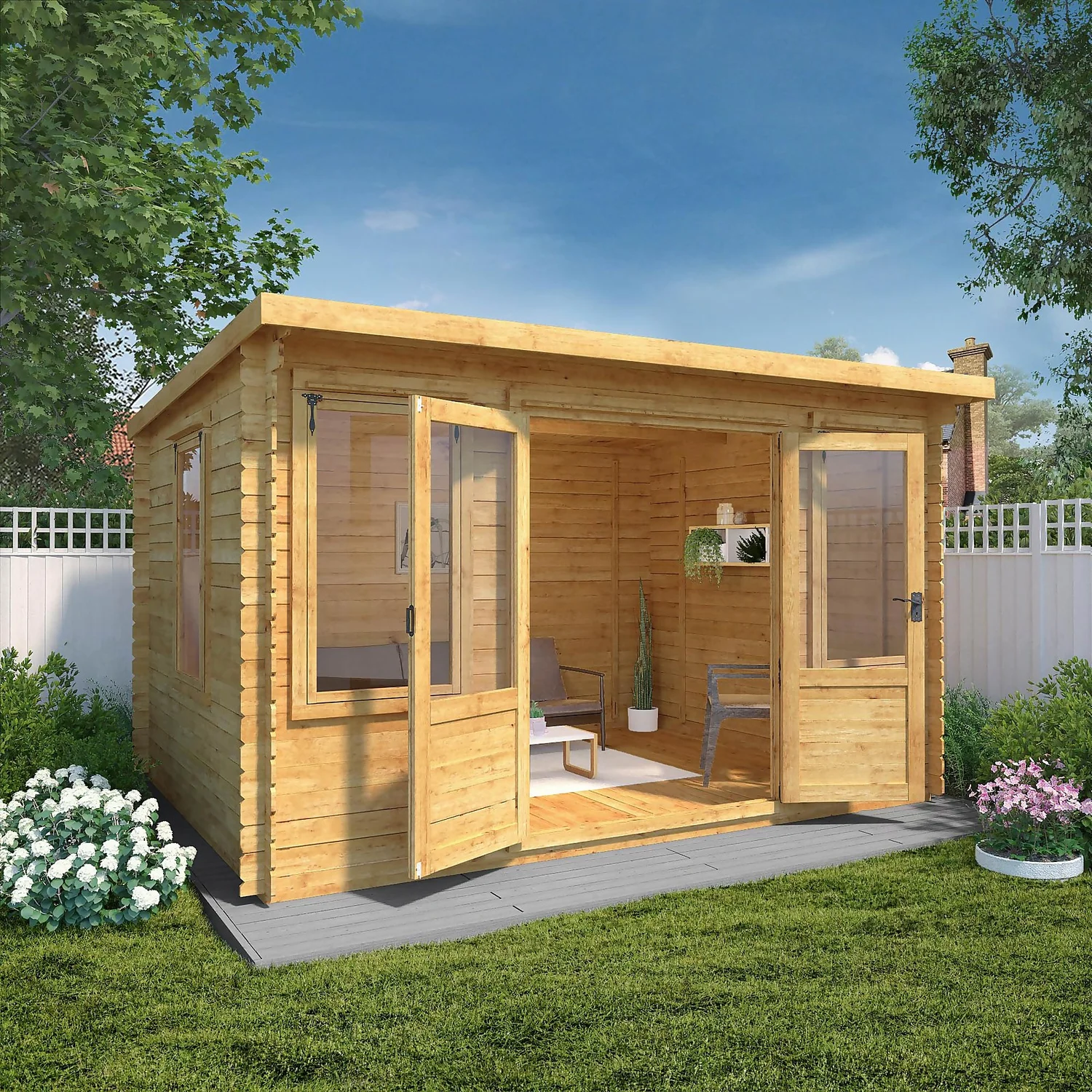 Mercia 4 X 3m 19mm Log Cabin (Installed) 4 Mercia 4 X 3m 19mm Log Cabin (Installed) - Image 2