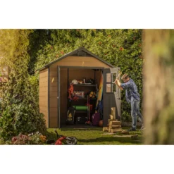 Keter Newton 7.5 X 7ft Outdoor Plastic Garden Storage Shed - Brown -Lifetime Sales 12909854 1174845876264387