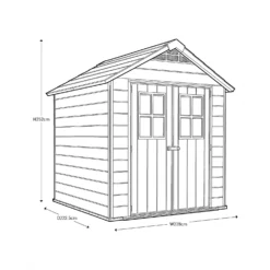 Keter Newton 7.5 X 7ft Outdoor Plastic Garden Storage Shed - Brown -Lifetime Sales 12909854 1554845876068481