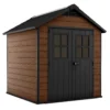 Keter Newton 7.5 X 7ft Outdoor Plastic Garden Storage Shed - Brown -Lifetime Sales 12909854 8904899305412243
