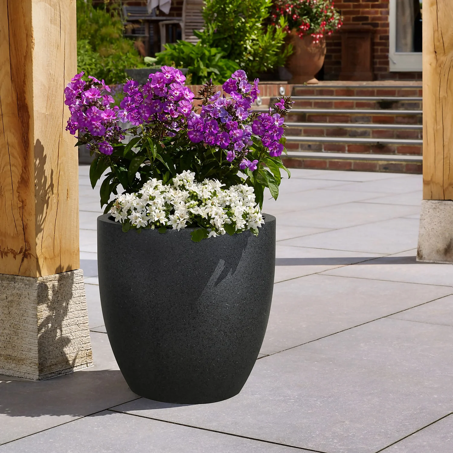 Sierra Black Egg Garden Pot - 32cm 4 Sierra Black Egg Garden Pot - 32cm - Image 2