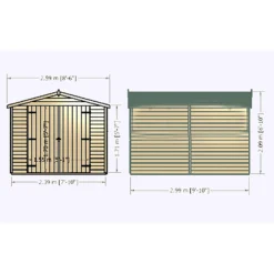Shire 10 X 8ft Shed Overlap Double Door - No Windows -Lifetime Sales 13082801 1454862497401813