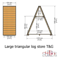 Shire Large Triangular Log Store Tongue And Groove -Lifetime Sales 13082827 1554862456500944