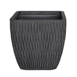 House Beautiful Roma Weave Charcoal Square Pot - 31cm