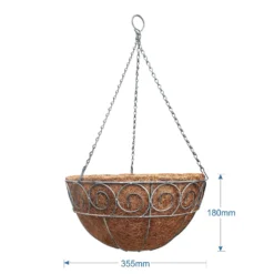 35 Cm Distress Finish Hanging Basket With Coco Liner -Lifetime Sales 13193949 1034902150198588