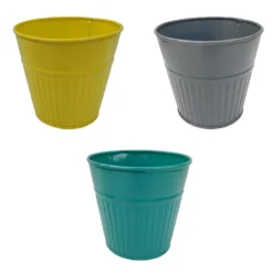 Ribbed Planter (3 Colour Mix) - 14cm